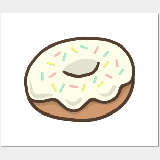 White donut Posters and Art